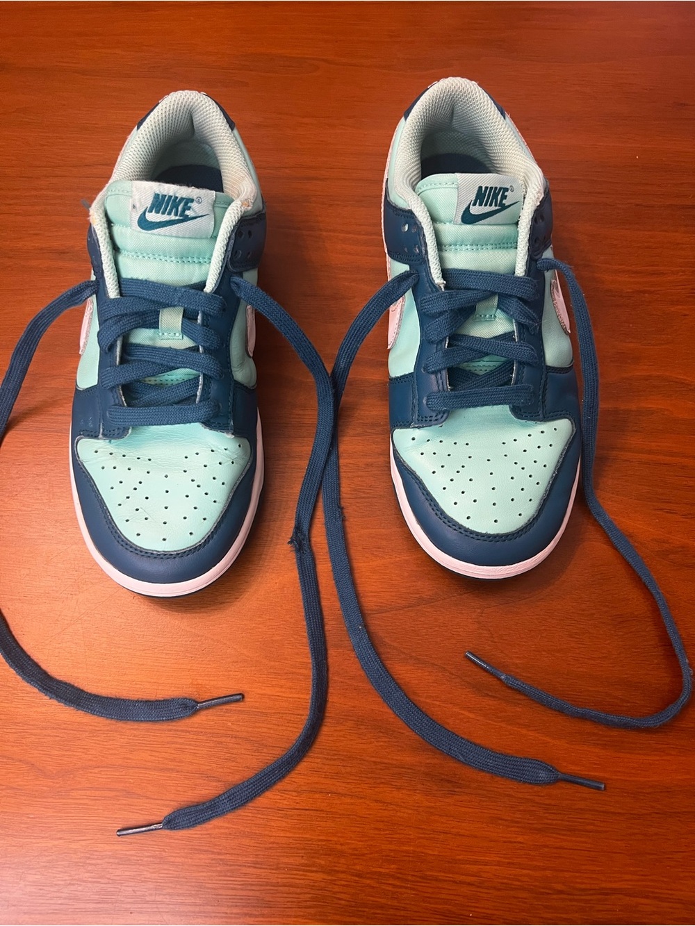 Nike Dunk Low Kids Sneakers US 6 UK 3.5 EU 36.5 Blue Green White DJ6183-301